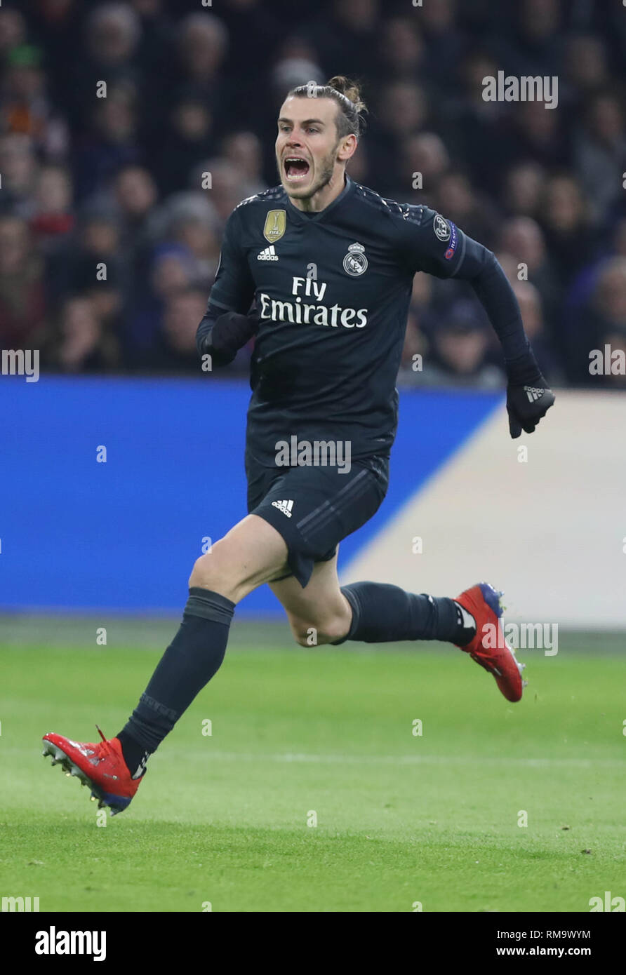 Amsterdam, Netherlands. 13th Feb, 2019. Gareth Bale of Real Madrid during  the UEFA Champions League, round of 16, 1st leg football match between Ajax  and Real Madrid on February 13, 2019 at