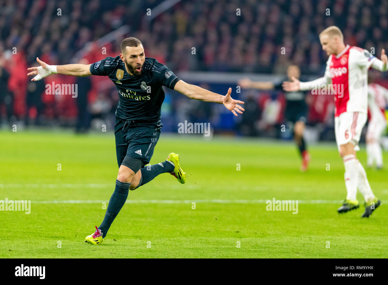 Amsterdam, Holanda. 13th Feb, 2019. 1) during the match between Ajax and Real Madrid held at the Johan Cruyff Stadium in Amsterdam. The match is valid for the octaves of the Champions League 2018/2019. Credit: Richard Callis/FotoArena/Alamy Live News Stock Photo