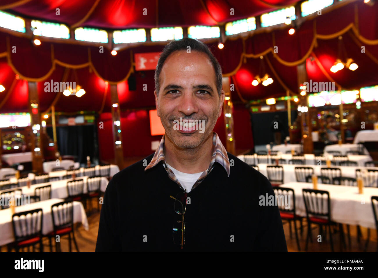 Berlin, Germany. 14th Feb, 2019. 69th Berlinale, Culinary Cinema, Tea Time, A Simple Talk': Yotam Ottolenghi, Israeli-British cook and cookbook author, at the Gropius Mirror Restaurant. Credit: Jens Kalaene/dpa/Alamy Live News Stock Photo