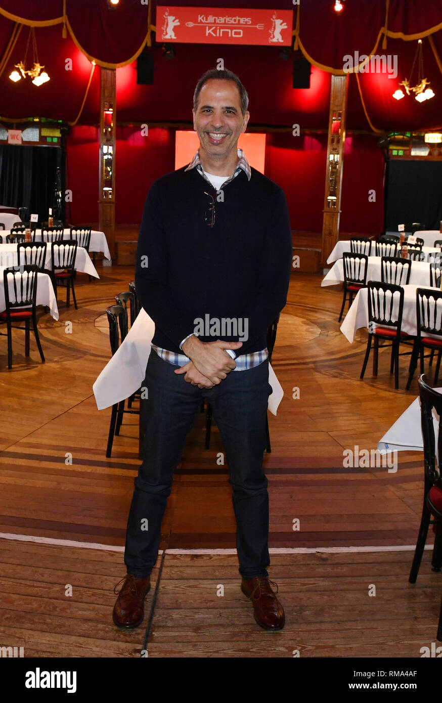 Berlin, Germany. 14th Feb, 2019. 69th Berlinale, Culinary Cinema, Tea Time, A Simple Talk': Yotam Ottolenghi, Israeli-British cook and cookbook author, at the Gropius Mirror Restaurant. Credit: Jens Kalaene/dpa/Alamy Live News Stock Photo