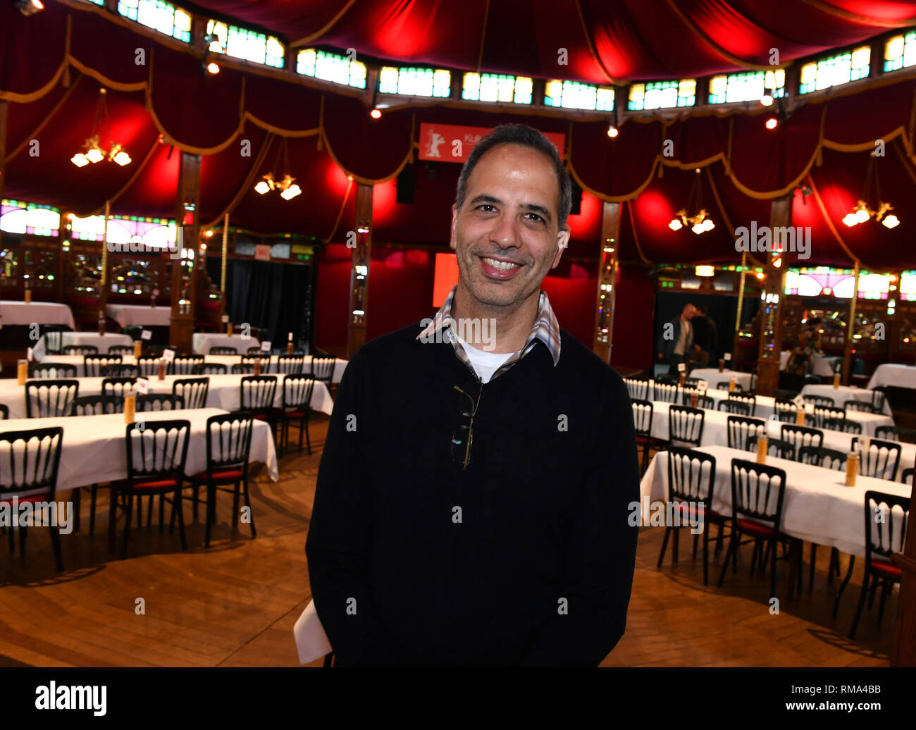 Berlin, Germany. 14th Feb, 2019. 69th Berlinale, Culinary Cinema, Tea Time, A Simple Talk': Yotam Ottolenghi, Israeli-British cook and cookbook author, at the Gropius Mirror Restaurant. Credit: Jens Kalaene/dpa/Alamy Live News Stock Photo