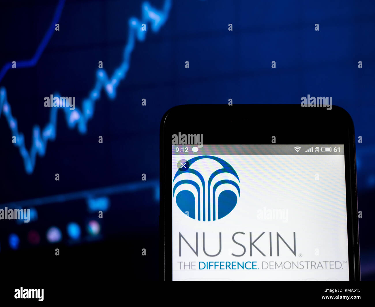 Ukraine. 14th Feb, 2019. Nu Skin Enterprises company logo seen displayed on a smart phone. Credit: Igor Golovniov/SOPA Images/ZUMA Wire/Alamy Live News Stock Photo