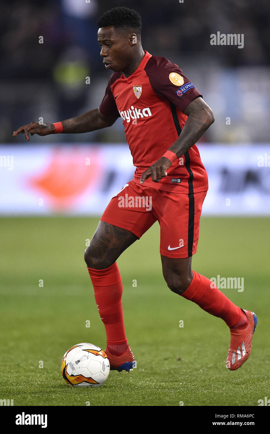 Promes Font Rome Rome, Italy. 14th Feb, 2019. Quincy Promes of Sevilla during the UEFA ...