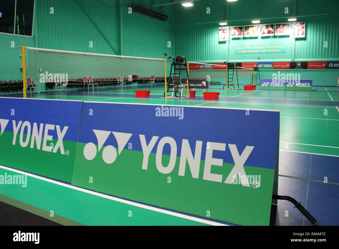 Yonex Badminton Championships in milton keynes training centre, England Stock Photo