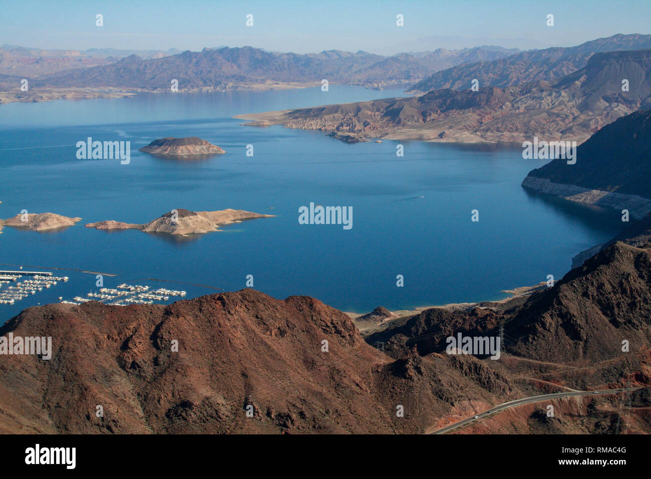 Aerial view of the marina in Mead Lake, Nevada Stock Photo Alamy