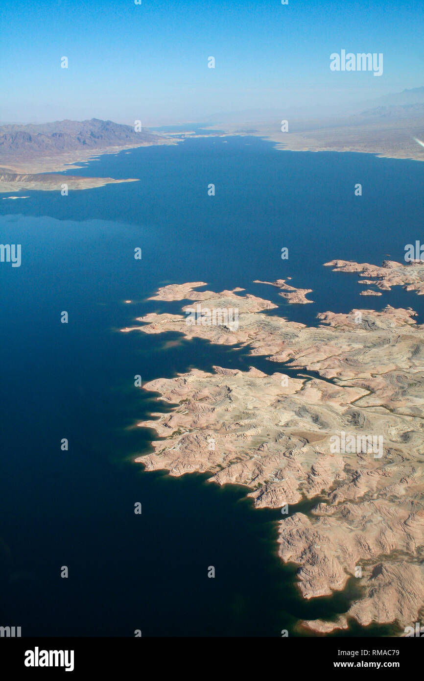 Aerial view of mountain range by Mead Lake, Nevada Stock Photo Alamy