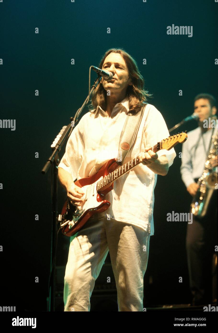 Musician Roger Hodgson is shown performing on stage during a 'live' concert appearance with Ringo Starr & His All Starr Band. Stock Photo