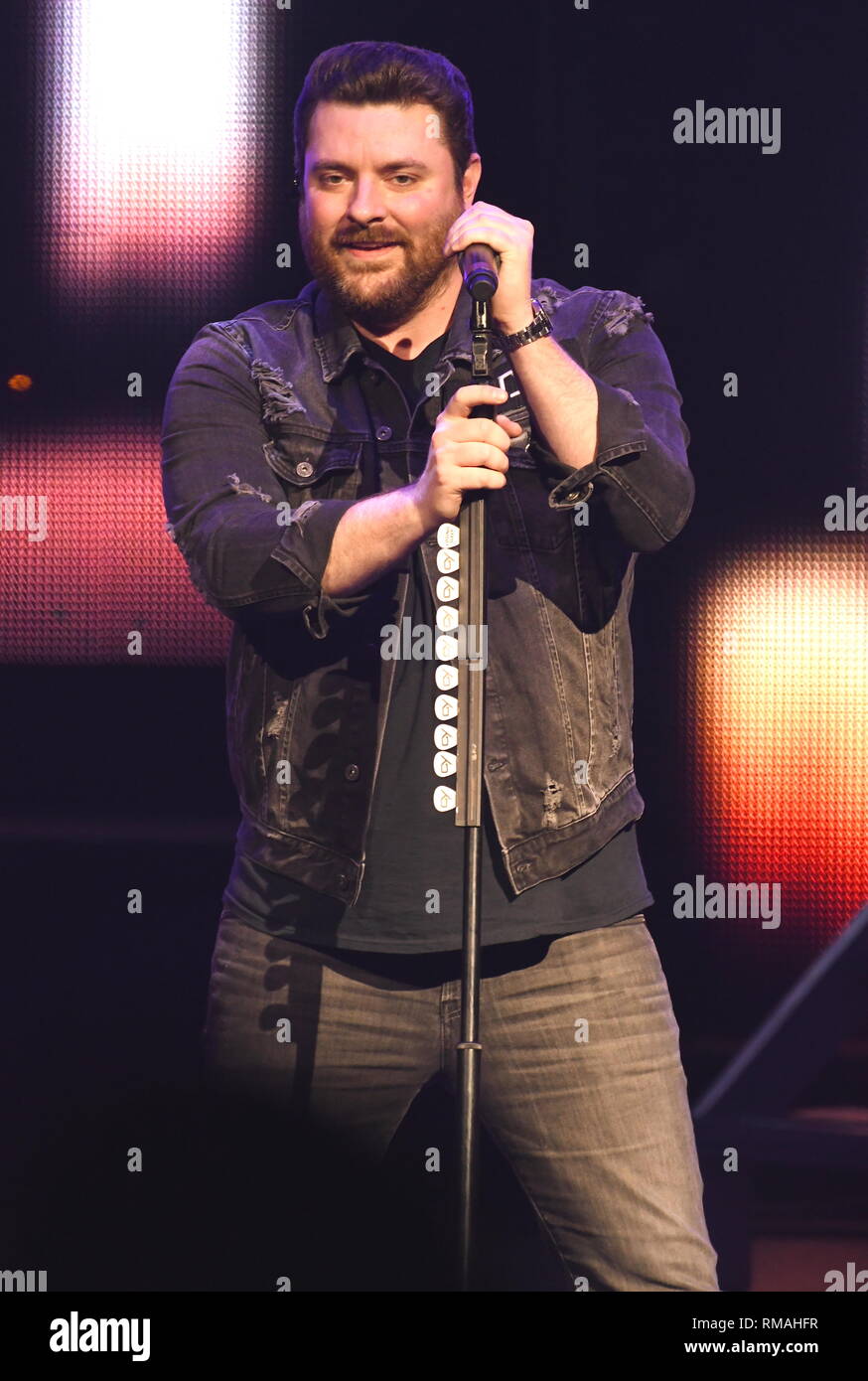 Singer, songwriter and guitarist Chris Young is shown performing on