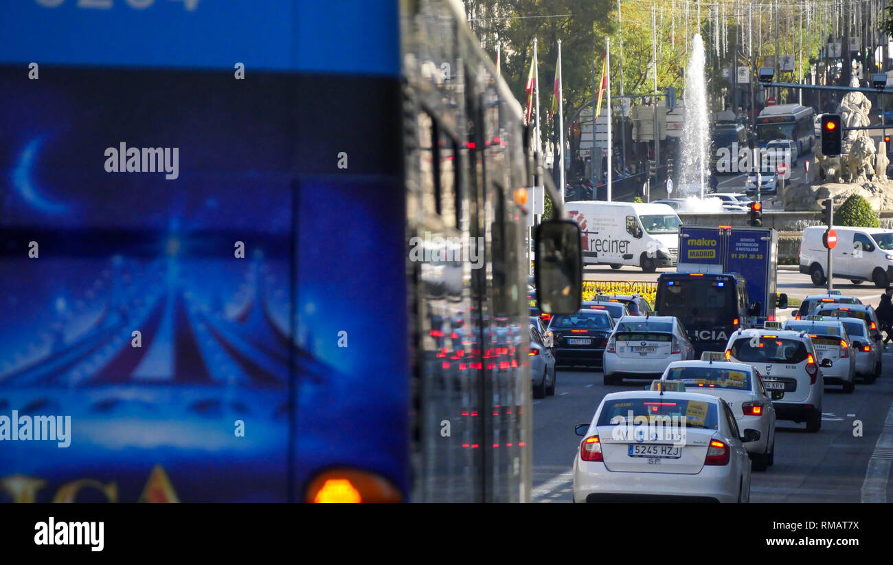 Cars traffic, Madrid, Spain Stock Photo Alamy