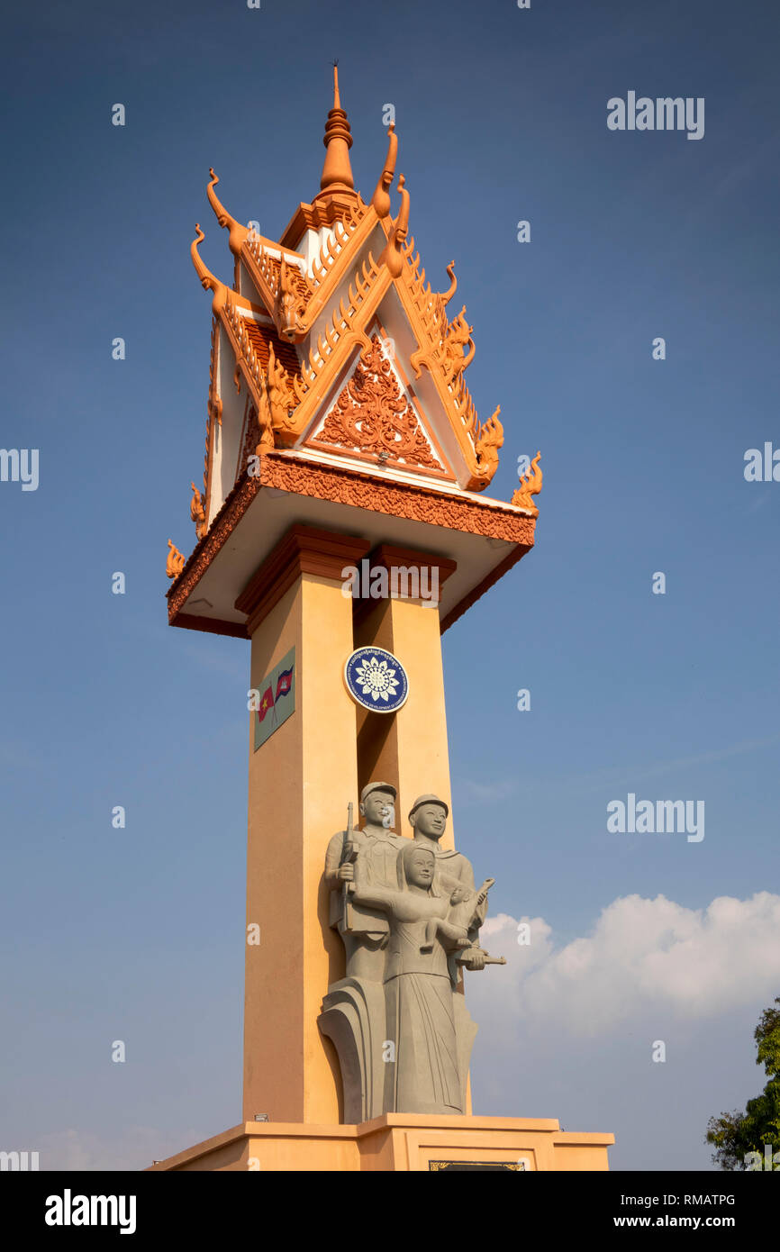 Cambodia, Kampot Province, Kep, Vietnam Kampuchea Friendship Monument Stock Photo