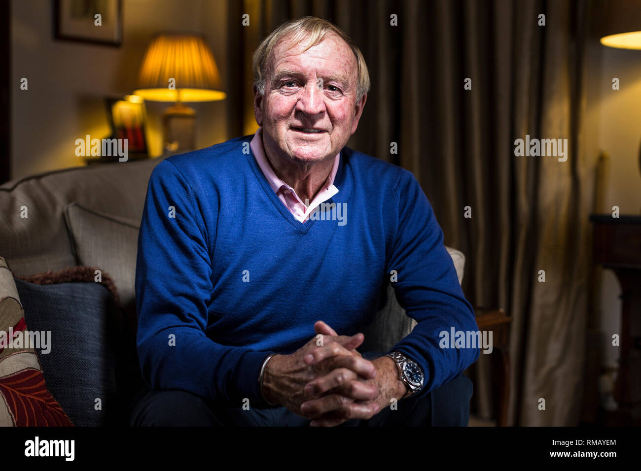 Images of Francis Lee, former professional footballer, relaxed at his home in Cheshire. Stock Photo