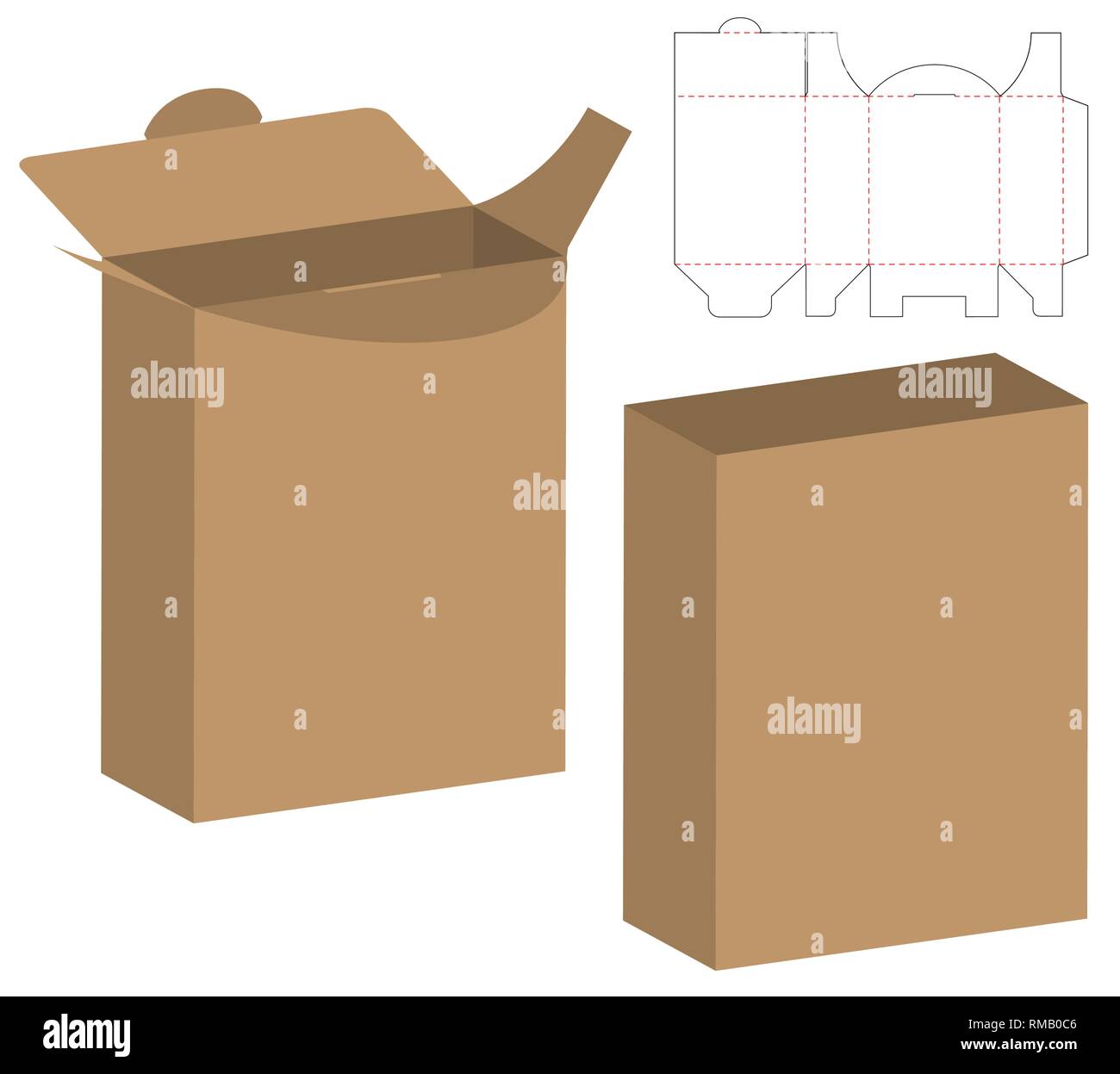 Box packaging die cut template design. 3d mock-up Stock Vector Image ...