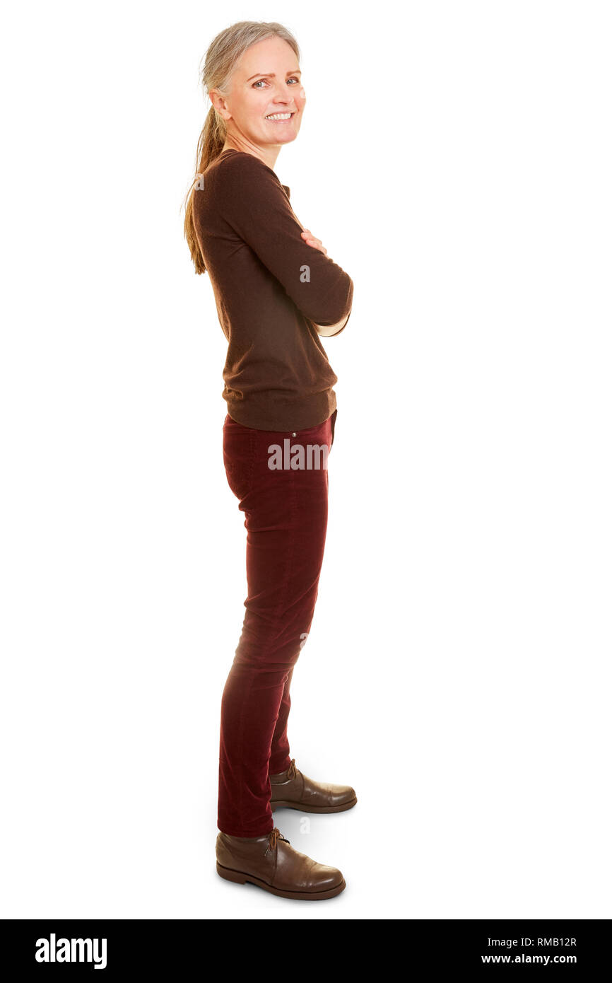 Slim attractive senior woman hi-res stock photography and images