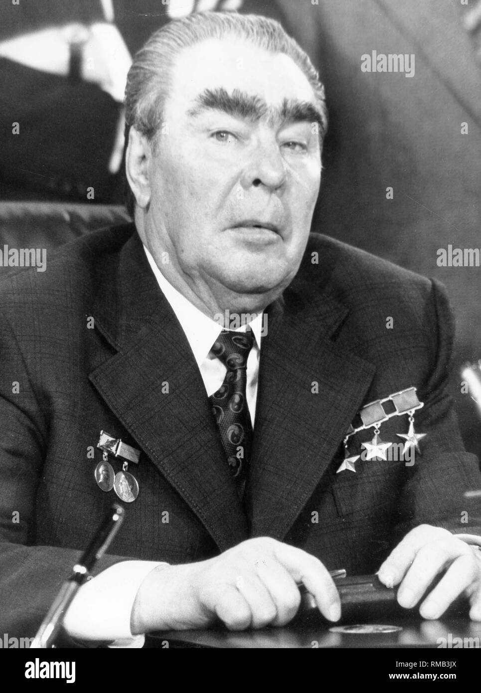 Leonid Brezhnev, Soviet state and party leader. Stock Photo