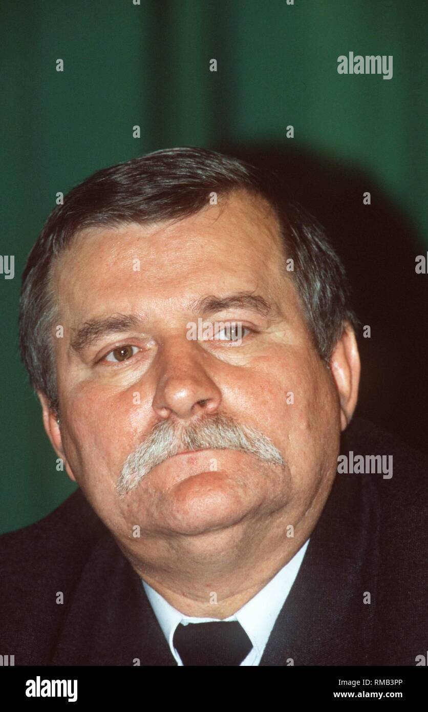 The Polish union politician and former President of Poland (1990-1995), Lech Walesa (photo), celebrates his 60th birthday on September 29, 2003. Stock Photo
