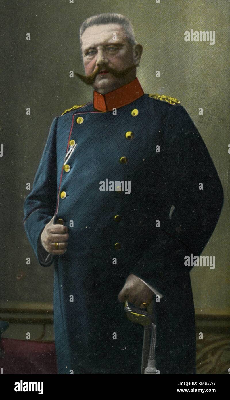 Paul von Hindenburg, a Prussian-German officer and between the wars Reich President, here in the uniform of a Prussian general. Stock Photo