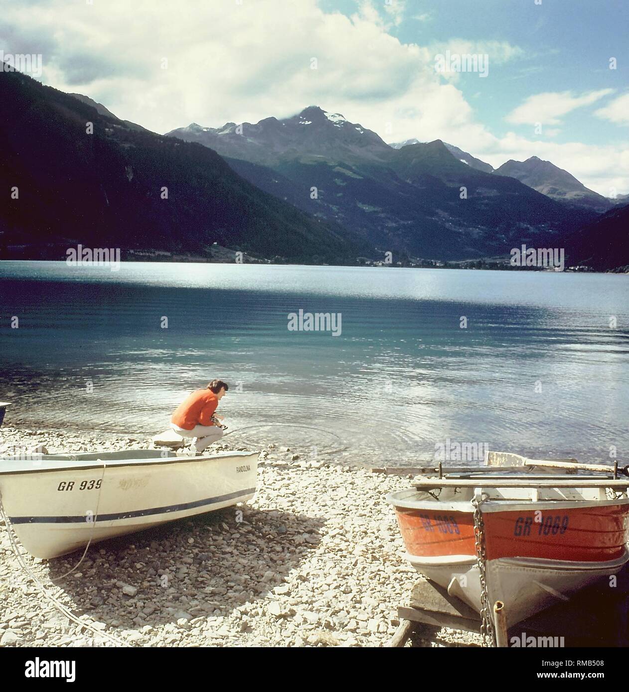 View from Miralago on the Lago di Poschiavo in Switzerland in the