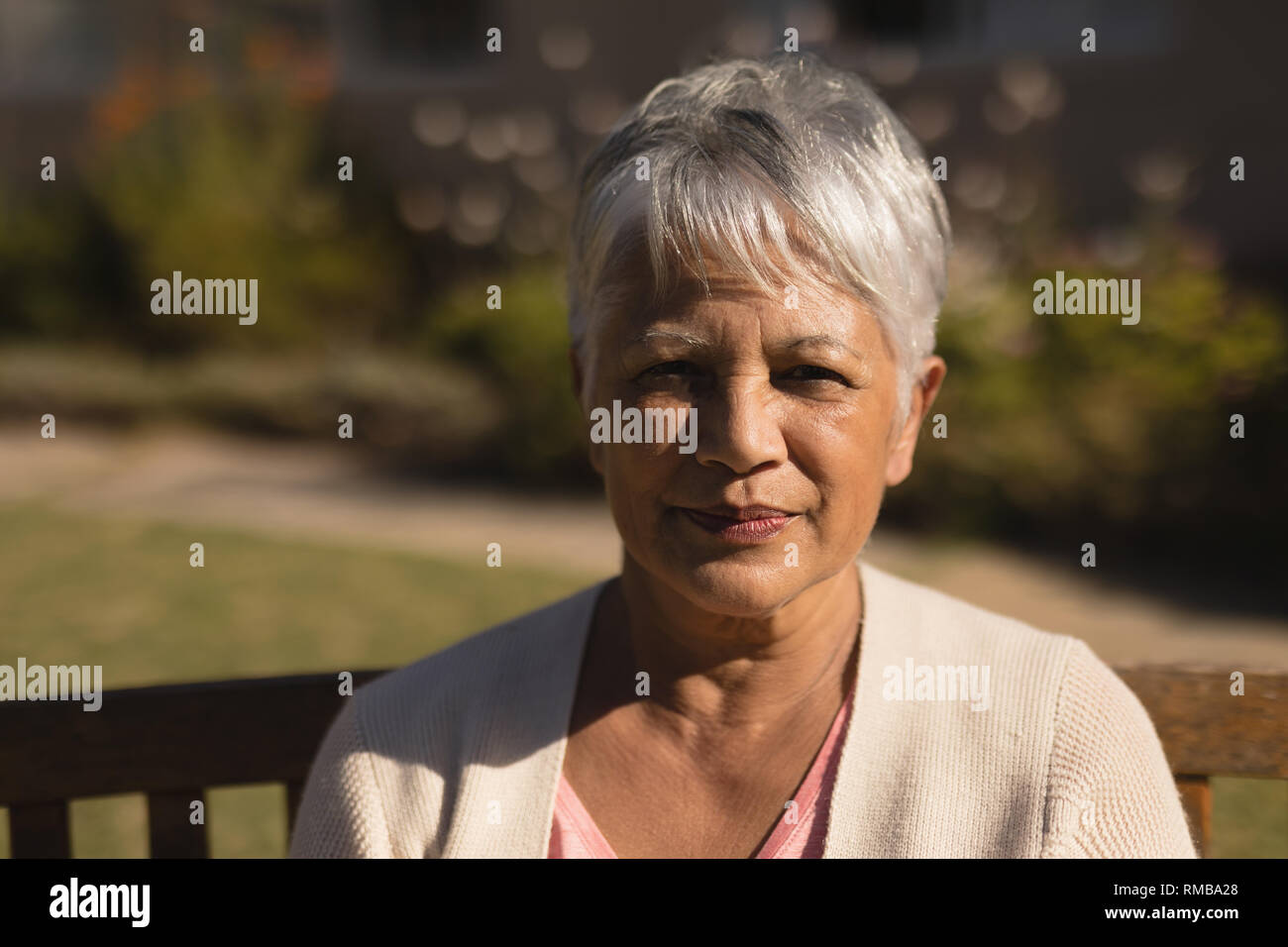 Retirement senior woman sitting hi-res stock photography and images - Alamy