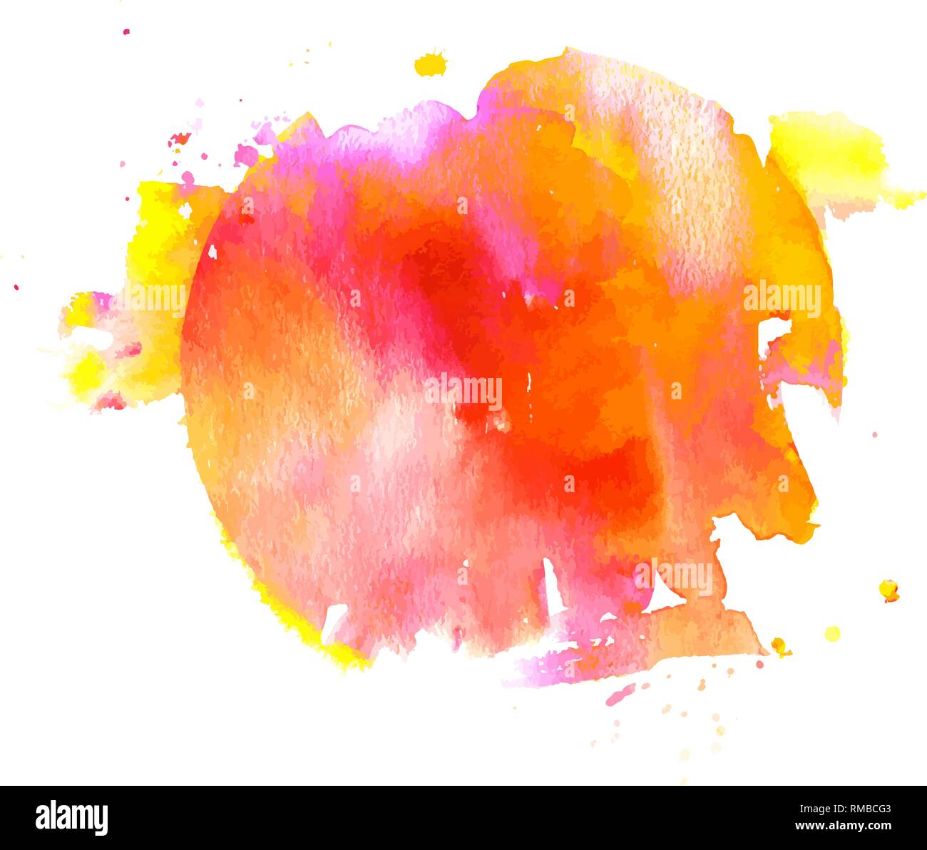 An abstract artistic vibrant red and yellow watercolor background ...