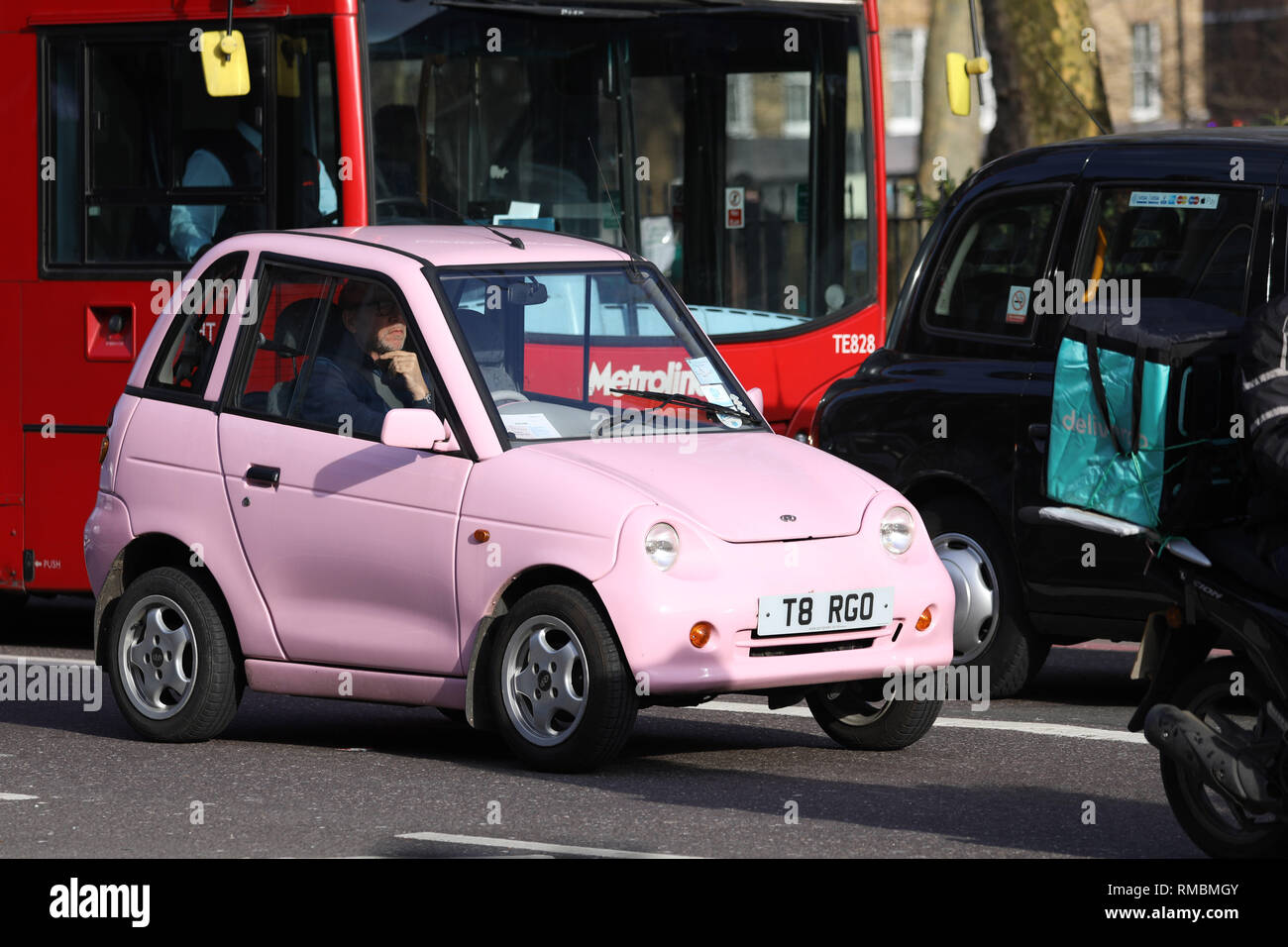 REVAi, known as G-Wiz in the United Kingdom, is a small micro electric car, made by the Indian manufacturer Reva Electric Car Company between 2001 and Stock Photo