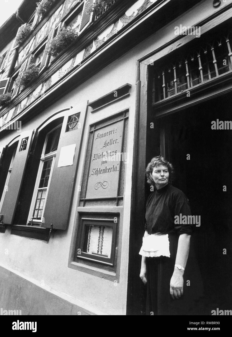 Christina Trum, hostess of the Schlenkerla tavern in Bamberg at