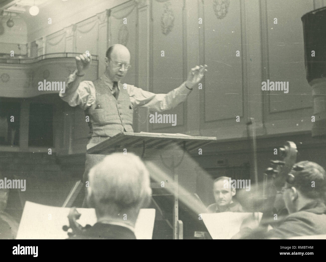 Conducted by the Composer Sergei Prokofiev (1891-1953). Photograph Stock Photo