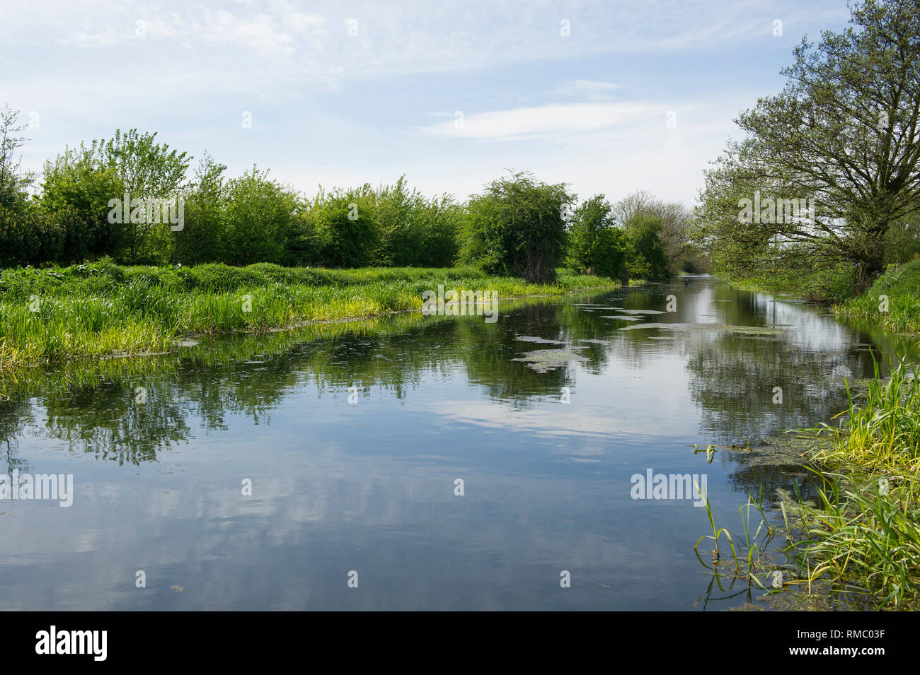 The Driffield Naviagation Canal at Wansford in East Yorkshire Stock