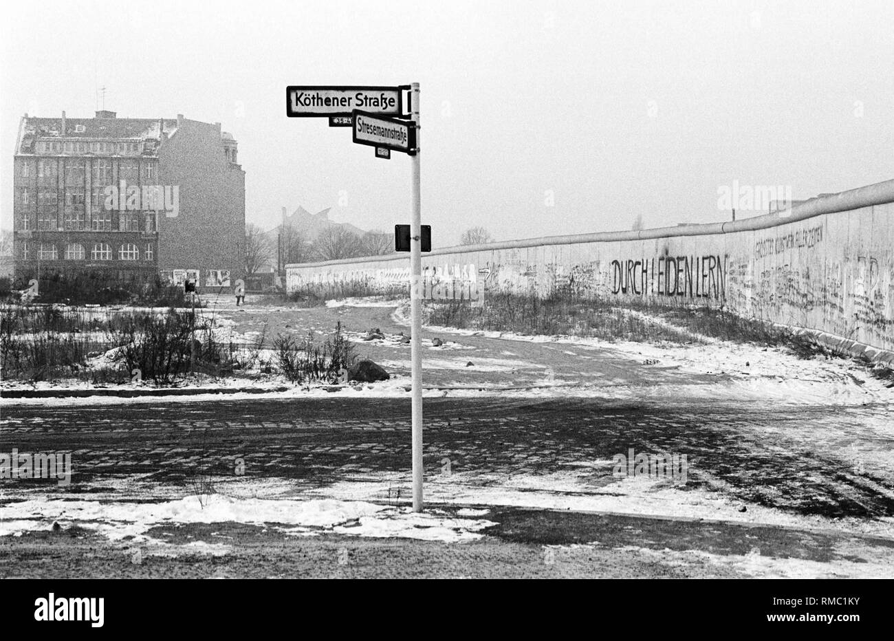 The Berlin Wall At Potsdamer Platz In The Background The So