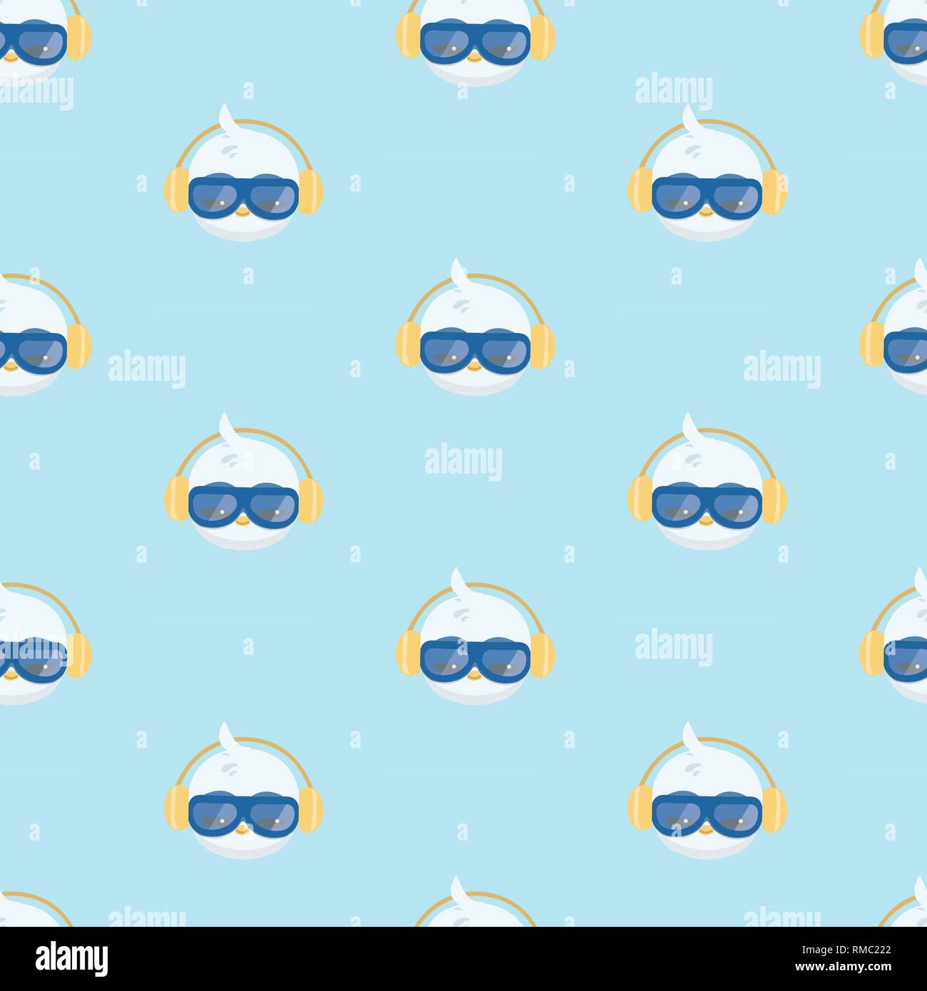 Pattern with penguins color flat icon. Stock Vector