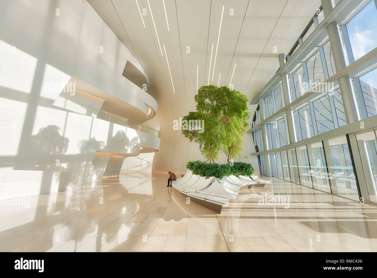 Heydar Aliyev Center Architecture in Baku, Azerbaijan taken in January 2019 Stock Photo