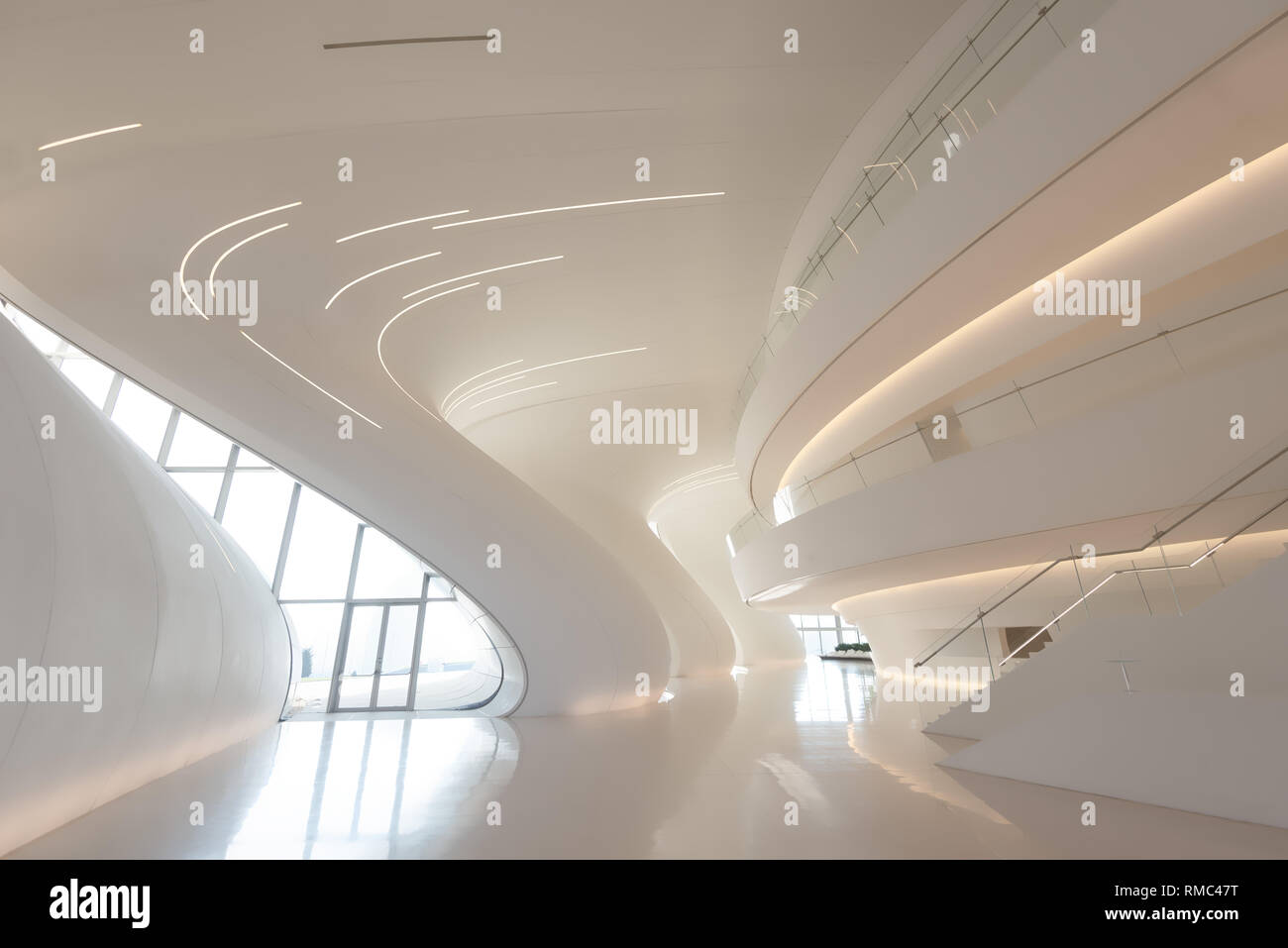 Heydar Aliyev Center Architecture in Baku, Azerbaijan taken in January 2019 Stock Photo