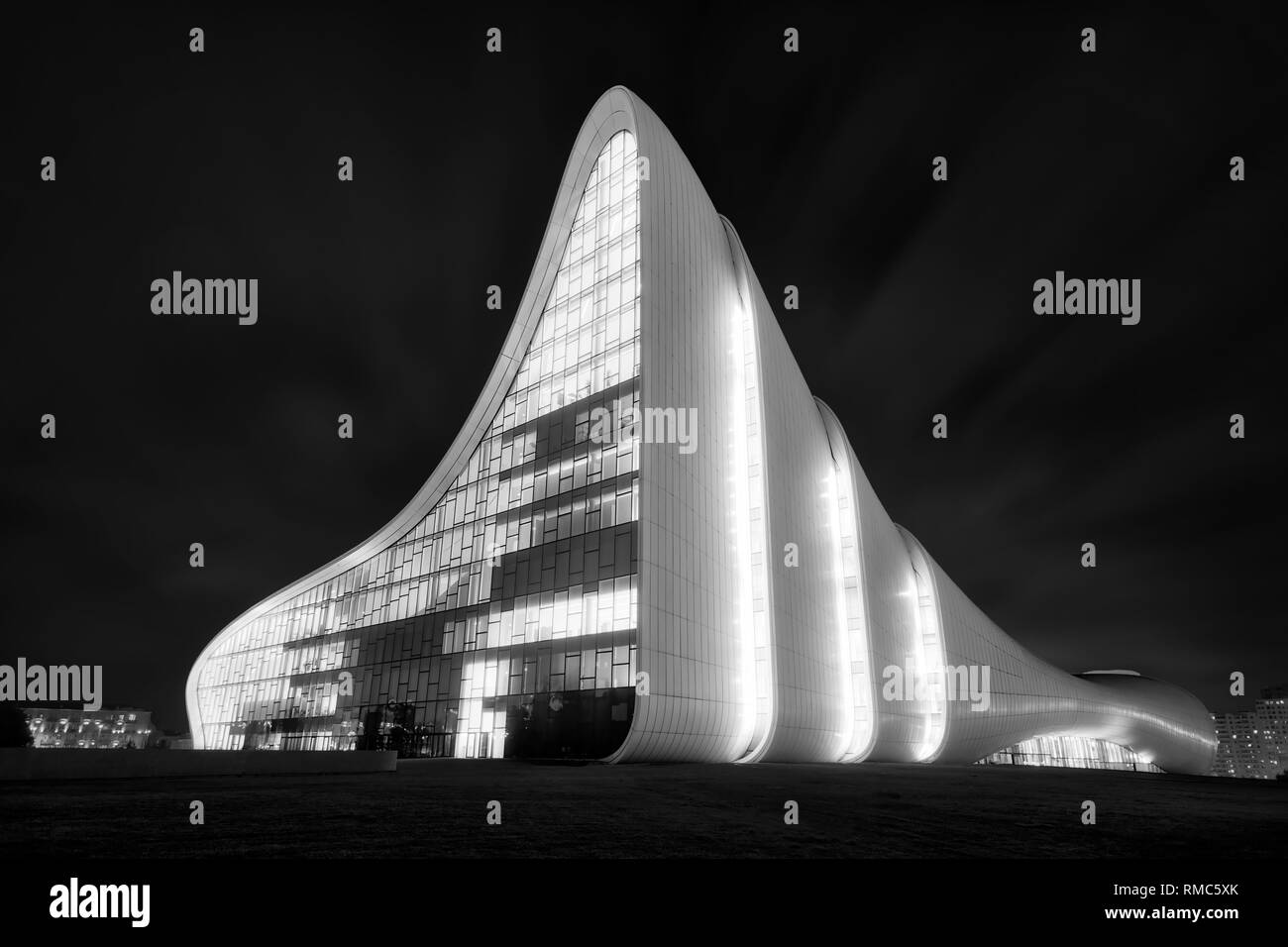 Heydar Aliyev Center Architecture in Baku, Azerbaijan taken in January 2019 Stock Photo