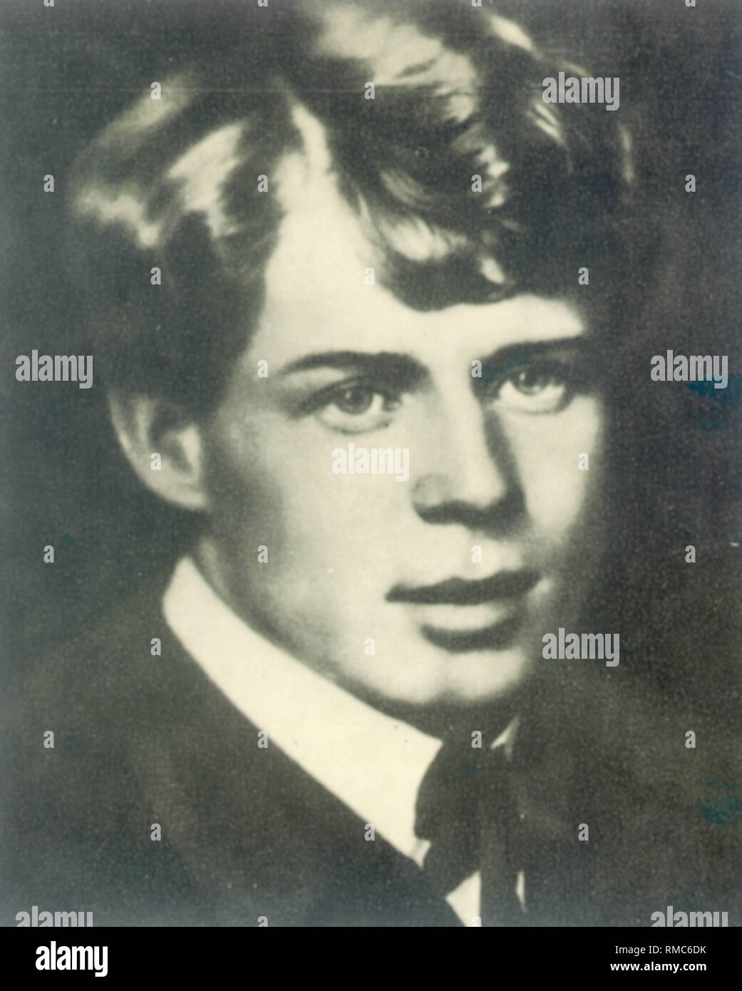 Portrait of the Poet Sergei Yesenin (1895-1925). Photograph Stock Photo