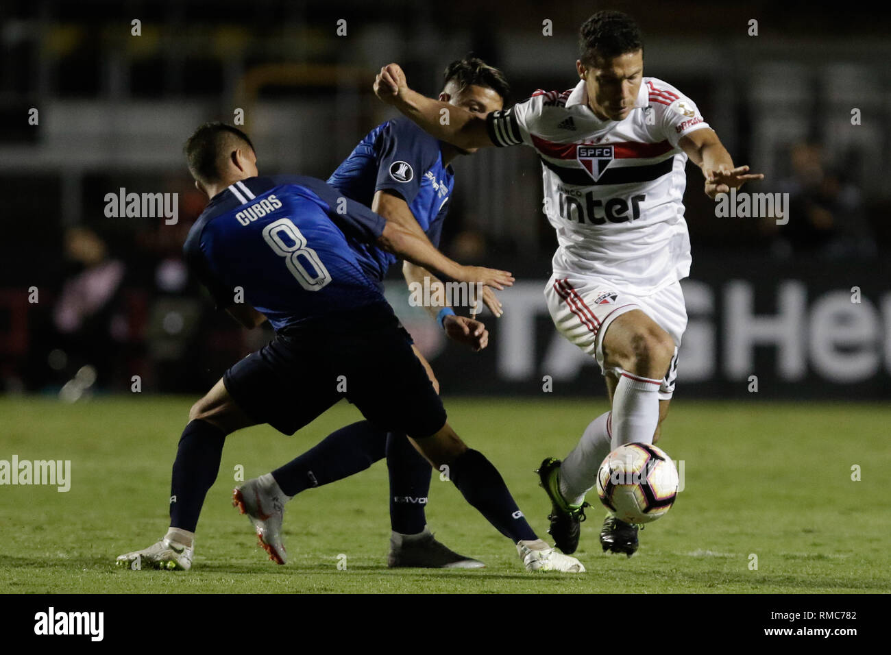 Sao Paolo, Brazil. 13th Feb, 2019. Hernanes during the match between Sao Paulo and Talleres (ARG), a match valid for the Copa Libertadores of America 2019. Credit: Thiago Bernardes/Pacific Press/Alamy Live News Stock Photo