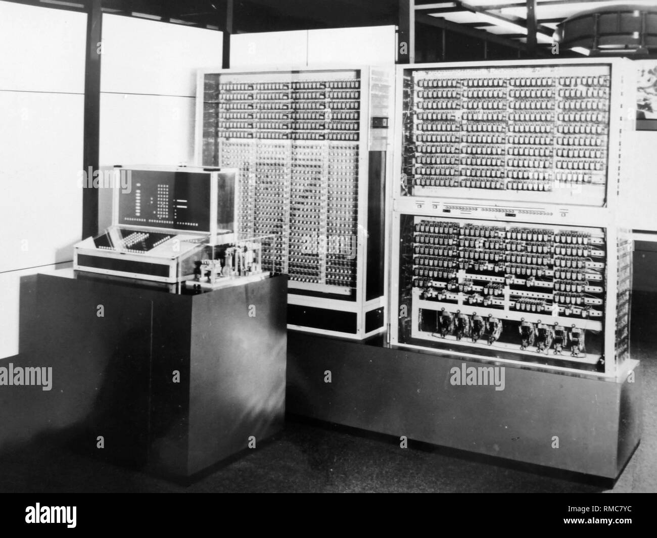 The computer Z3 by Konrad Zuse, the first program-controlled computer system (reconstruction). Stock Photo