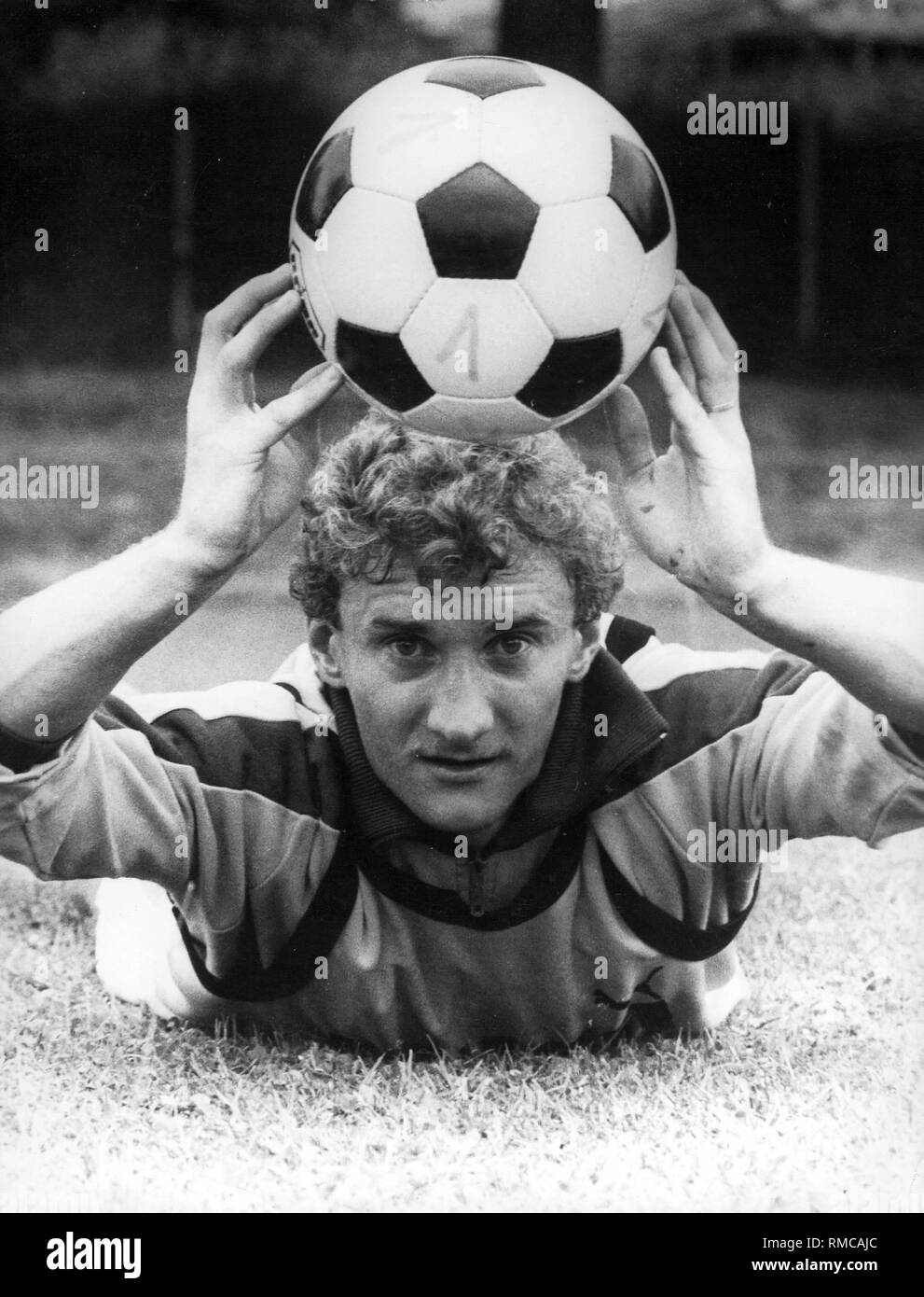 Soccer player Rudi Voeller training during his time at Werder Bremen Stock Photo Alamy
