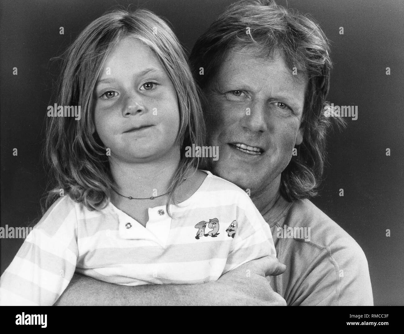Schlager singer Gunter Gabriel with his four year old daughter Lisamarie. Stock Photo