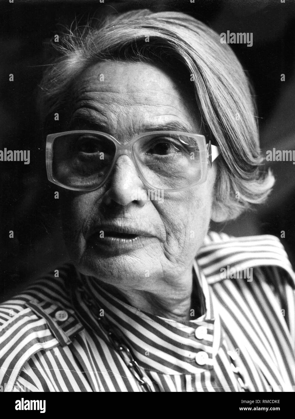 Elisabeth Noelle-Neumann, German pollster and founder of the first German opinion research institute, the Allensbach Institute, Bonn (1989). Stock Photo