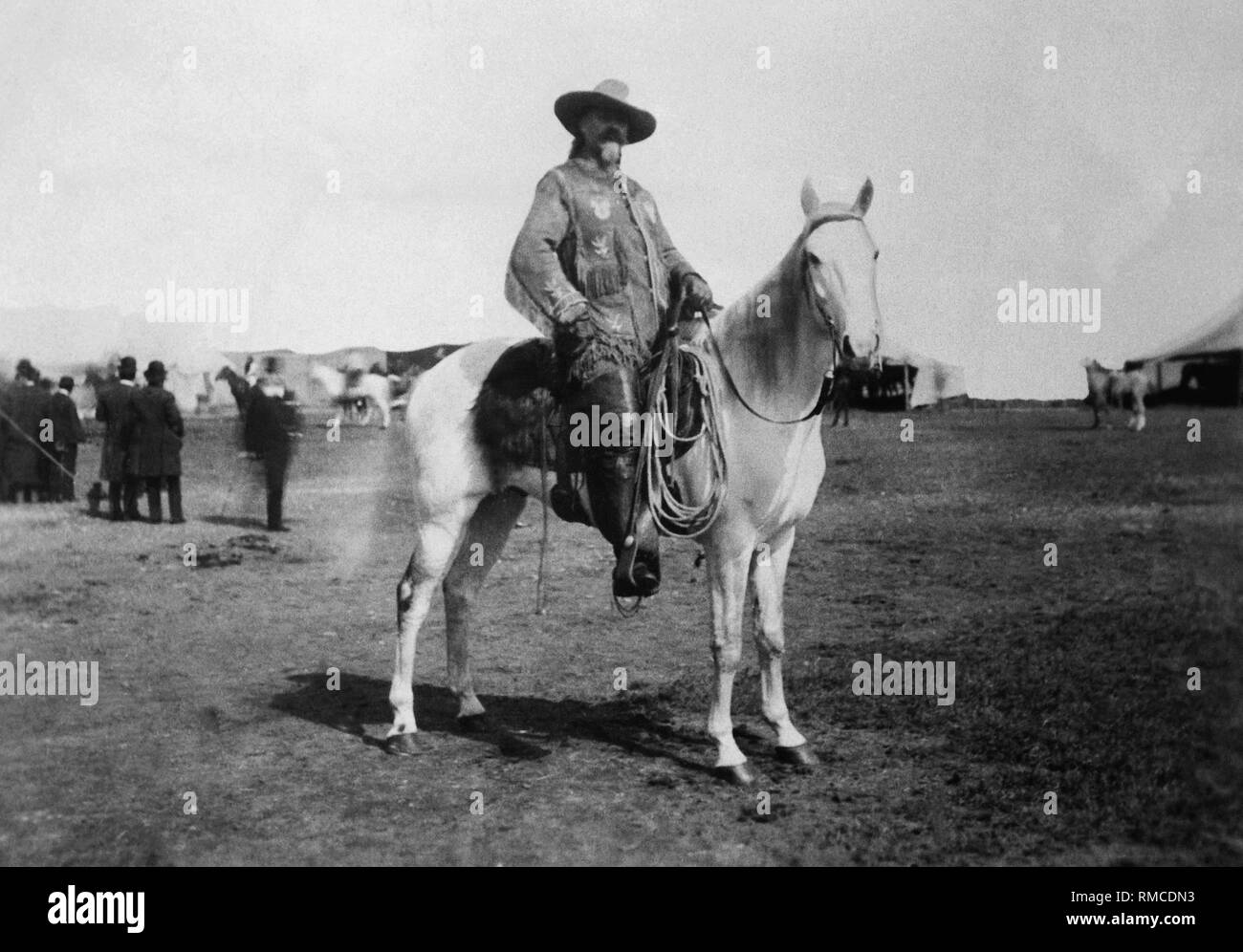 Buffalo Bill, real name William Frederick Cody (1846-1917), American scout in the Indian wars. he brought the first Wild West show to Europe. On the picture (around 1892) he is