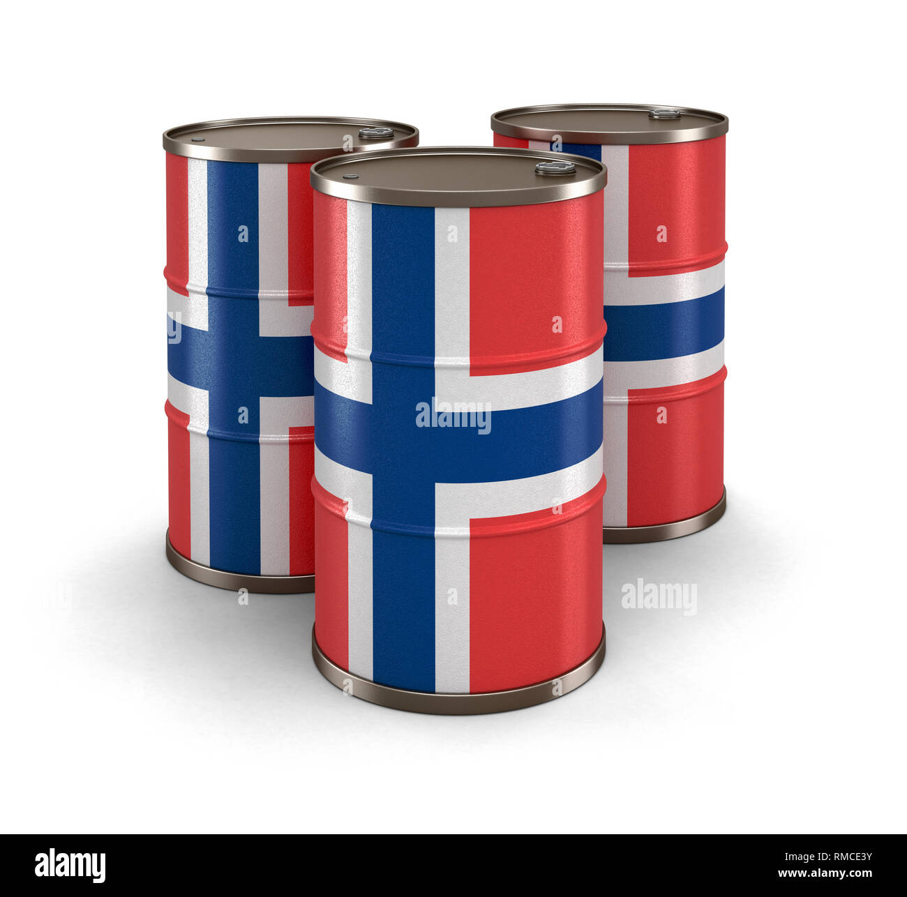 Oil barrel with flag. Image with clipping path Stock Photo