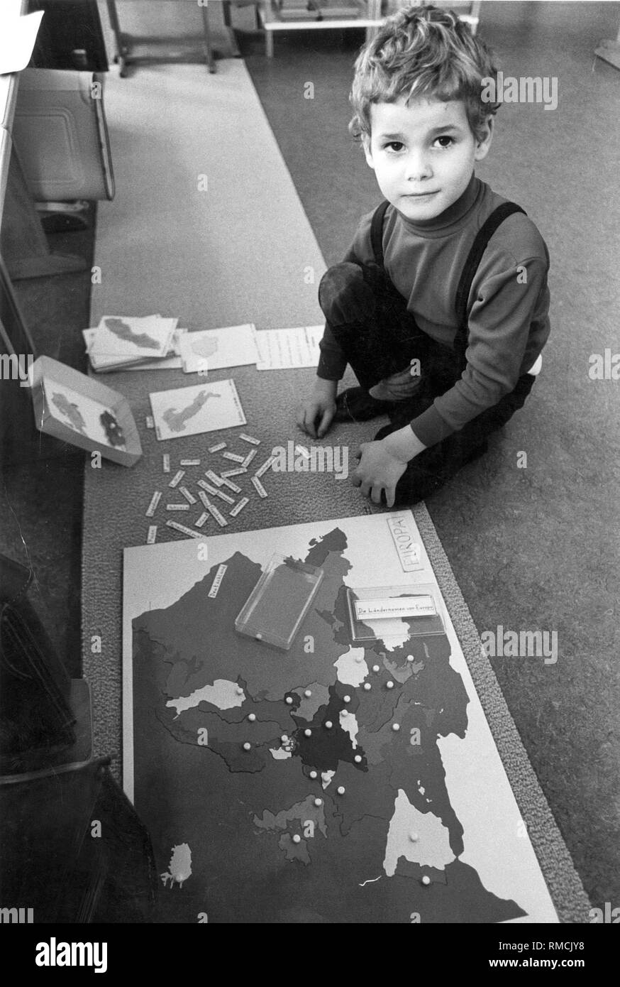 Boy with map of Europe: The six-year-old Michael already identifies ...