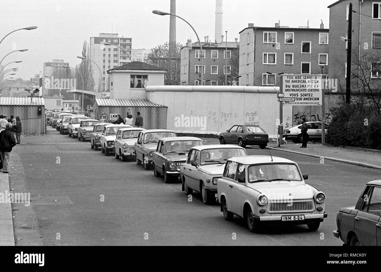 Berlin, November 11, 1989 - Citizens from the eastern part of Berlin take  the opportunity for a short visit in the western part of the city after the  opening of the border