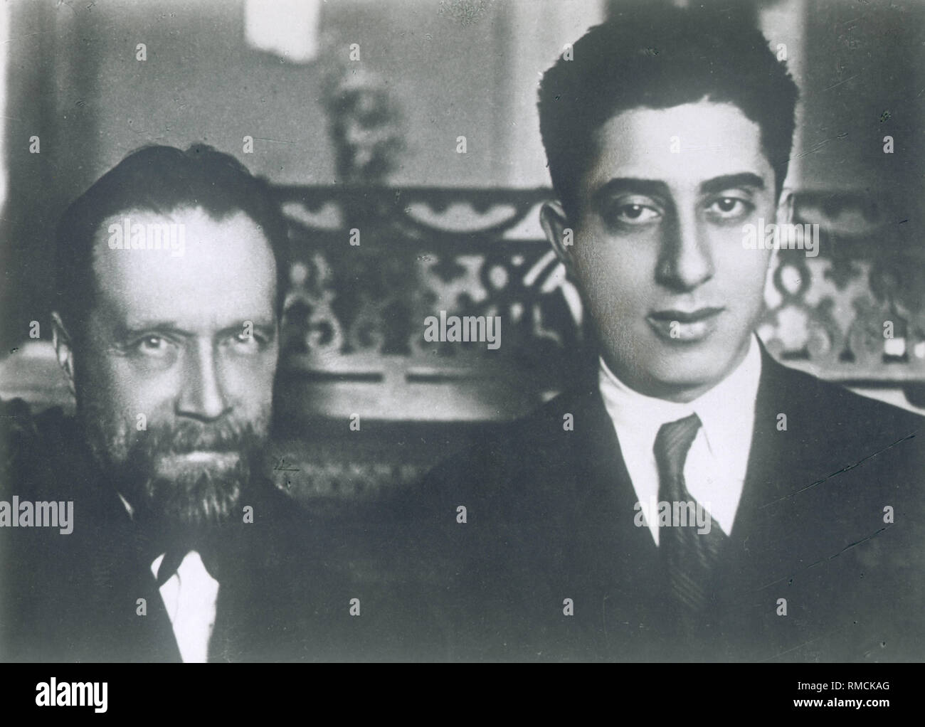The Composers Nikolai Myaskovsky (1881-1950) and Aram Khachaturian (1903-1978). Photograph Stock Photo