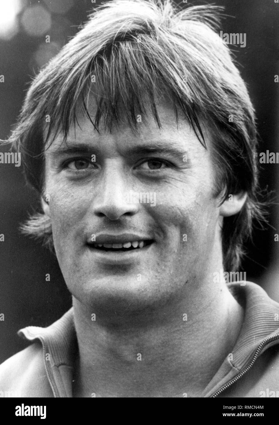 Wolfgang Schmidt - * 16.01.1954. East German athlete, discus thrower, silver medalist in discus throwing at the Olympics 1976 in Montreal and European champion in 1978. In 1982 after a failed attempt to escape in the GDR, he was sentenced to 16 months imprisonment. End of 1987 emigration to the West. Portrait photo from May 1978. Stock Photo