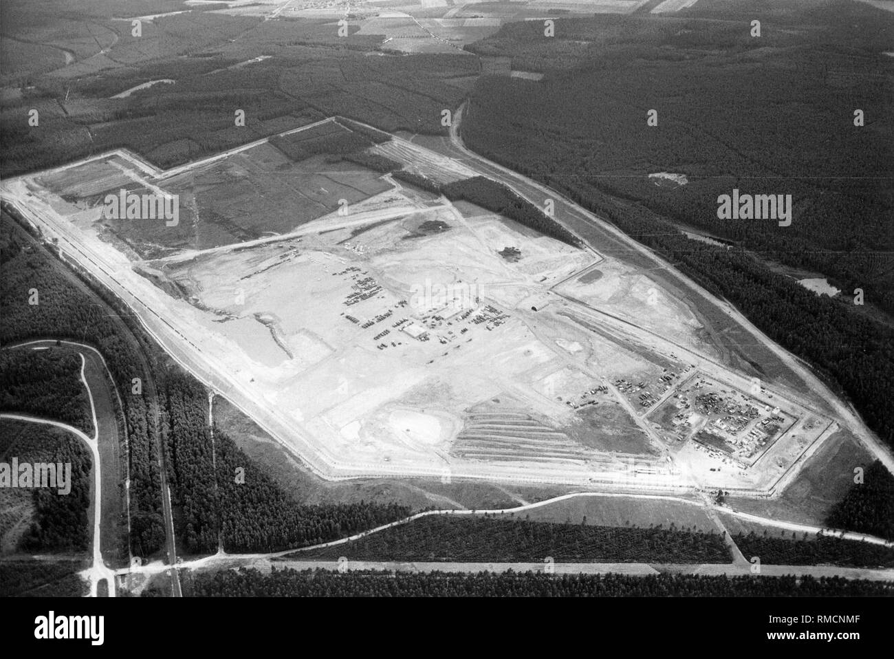 Construction site of the Nuclear reprocessing plant Wackersdorf in der