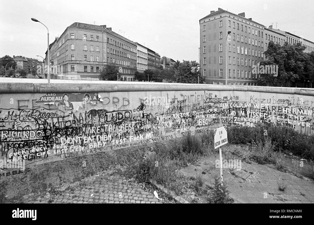 The Berlin Wall on Bernauer Strasse in the district of Wedding. Stock Photo