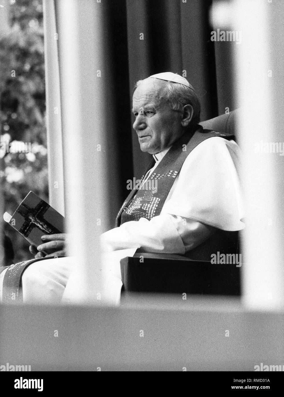 Pope John Paul II on his visit to Germany. Stock Photo