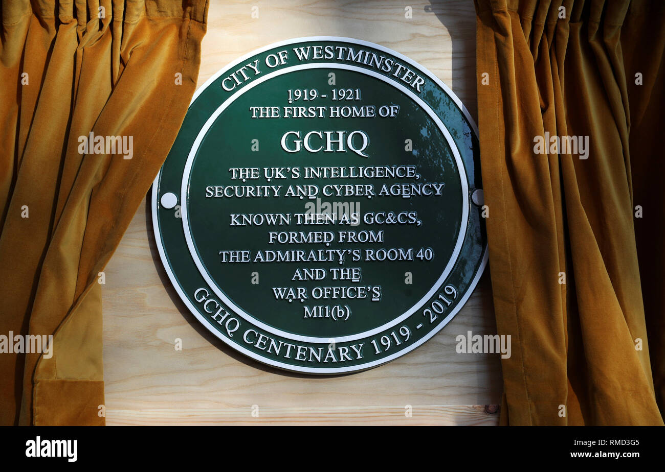 The GCHQ plaque unveiled by Queen Elizabeth II during her visit to