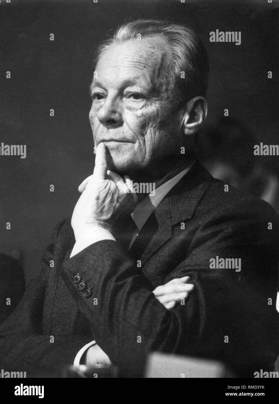 The SPD chairman Willy Brandt at the SPD party congress in Cologne. Stock Photo