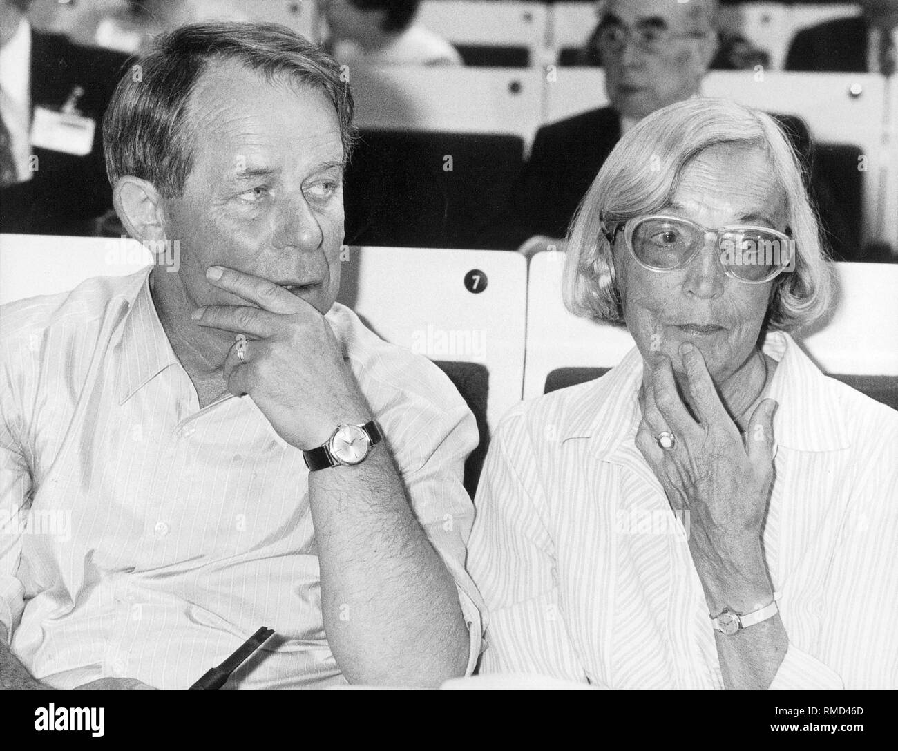 The writer Siegfried Lenz and his wife Liselotte. Stock Photo